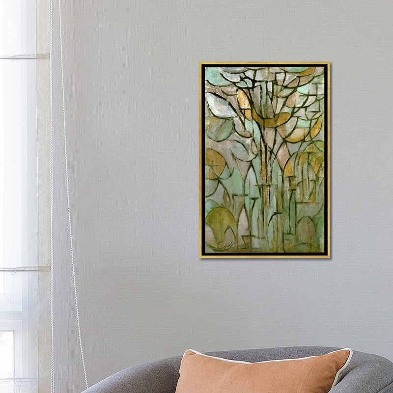« tree, 1912 » par piet mondrian-print, Toile encadrée d'or, H 26 po x l 18 po x 1,5 po