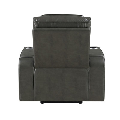 Fauteuil inclinable électrique en cuir synthétique gris foncé Taddeo
