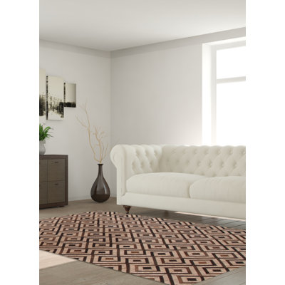 Cowhide Geometric Indoor Rug