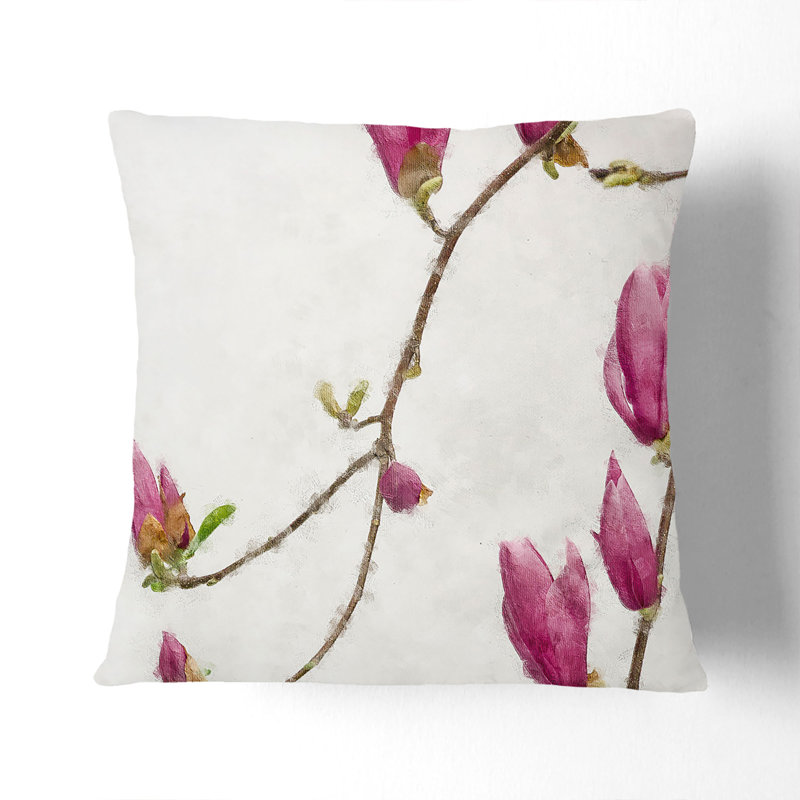 Floral Flowers Painting Cushion with Filling, 40cm H x 40cm W x 15cm D