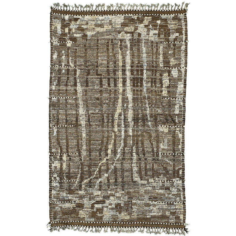 Modern Distressed One-of-a-Kind Rectangle 4'11" X 7'10" Area Rug