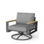 Chaises de patio pivotantes en aluminium toutes saisons de 30 po avec coussins gris