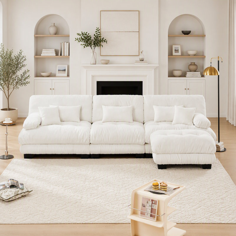 Canapé modulaire Luxury Luxury, White Chenille