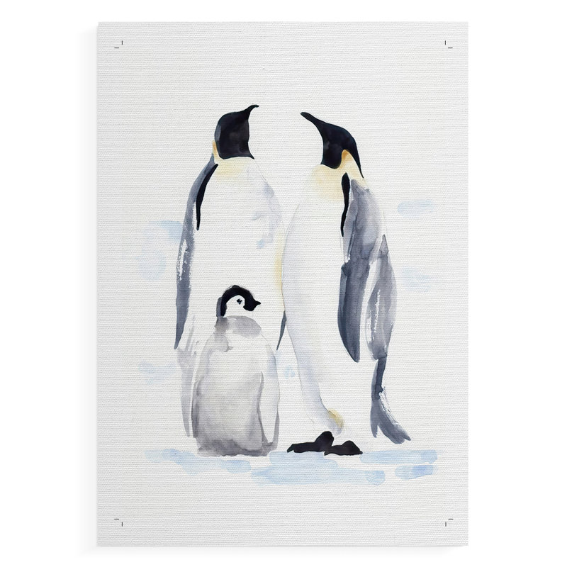 Manchots empereurs II - impression sur toile seulement - non encadrée, H 18 po x l 12 po