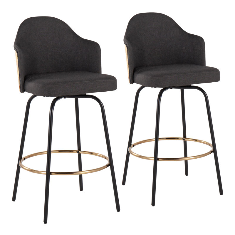 Tabouret de bar et de comptoir Arabelle, Gris anthracite, Hauteur du siège de 26 po