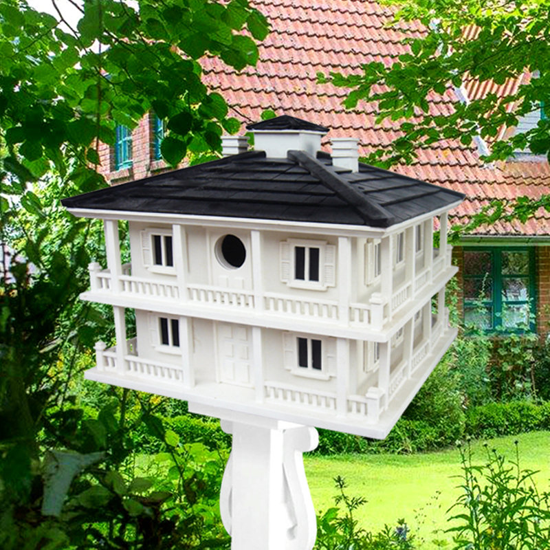 Southern Plantation Style White and Black Birdhouse