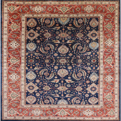 Tapis oriental bleu marine / orange Delray