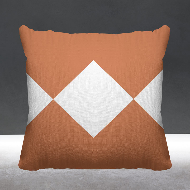 Coussin décoratif à motif géométrique intérieur / extérieur Alexis Diamond, L 17 po x H 17 po, Chair