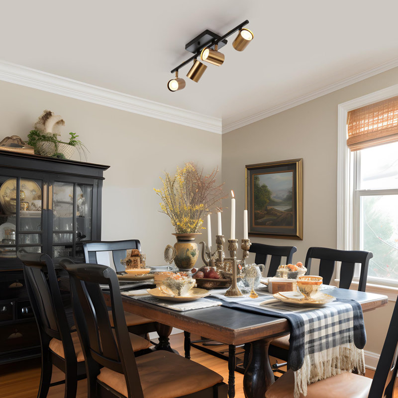 4-Light Adjustable Track Lighting Fixture, GU10 Base (Bulbs Not Included)