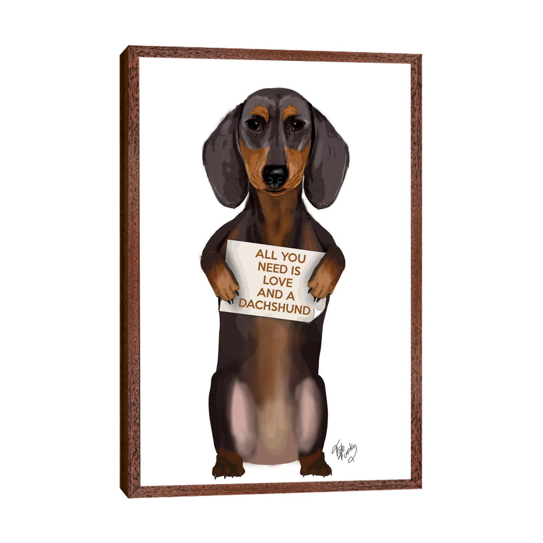 Dachshund by Fab Funky - Graphic Art Print on Canvas