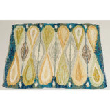 Vintage Gift-Sized Swedish Square Rug With Beige Geometric Design - Rug & Kilim