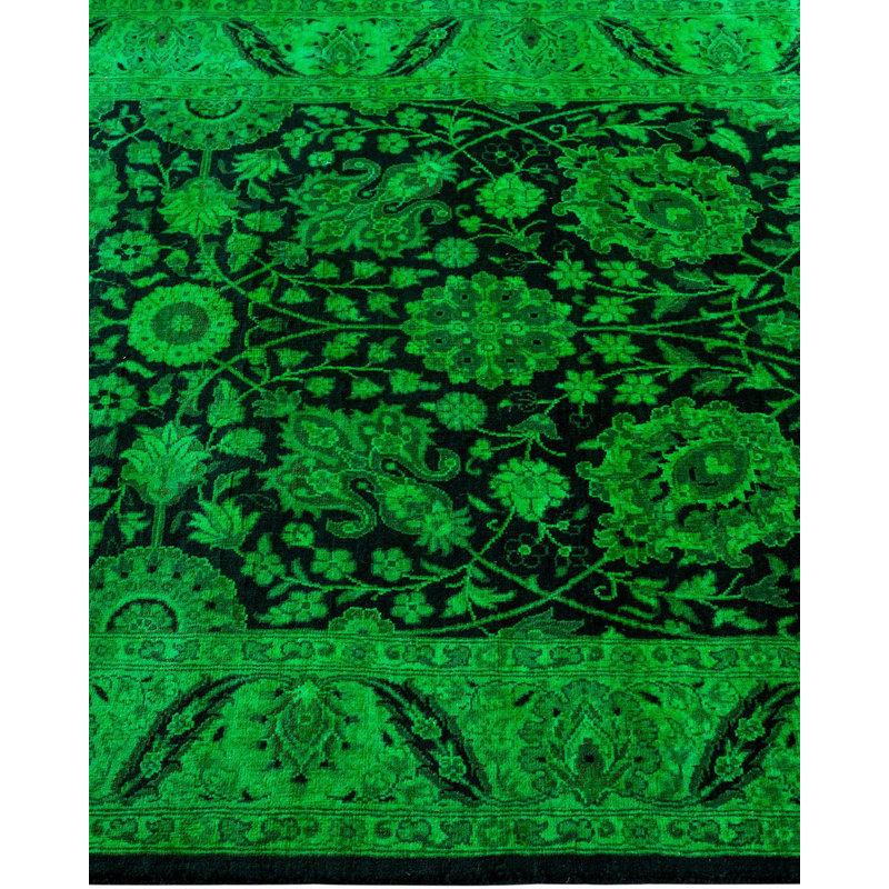 Tapis unique noué à la main Osbaldo - vert
