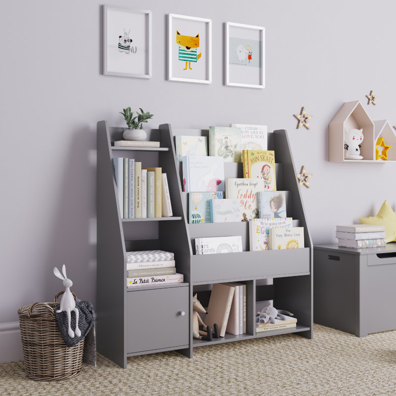 Alleisha 39.4'' H X 37.4'' W Book Display, Gray