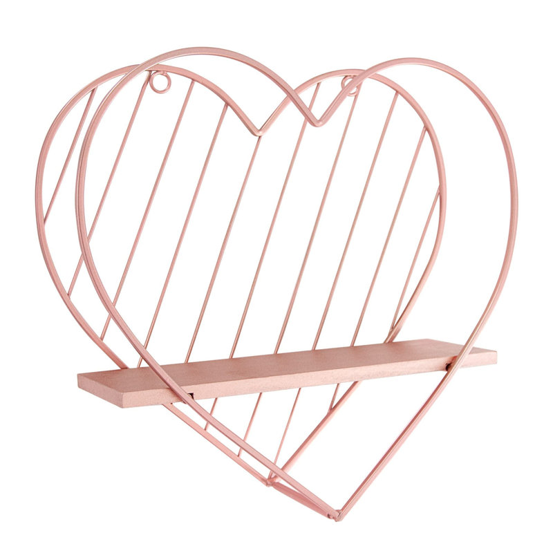 Averyl Metal Floating Shelf, Pink