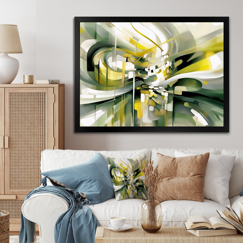 Dynamic Waveforms II - art mural sur toile scandinave, H 16 po x l 32 po x P 1 po, Cadre simple noir