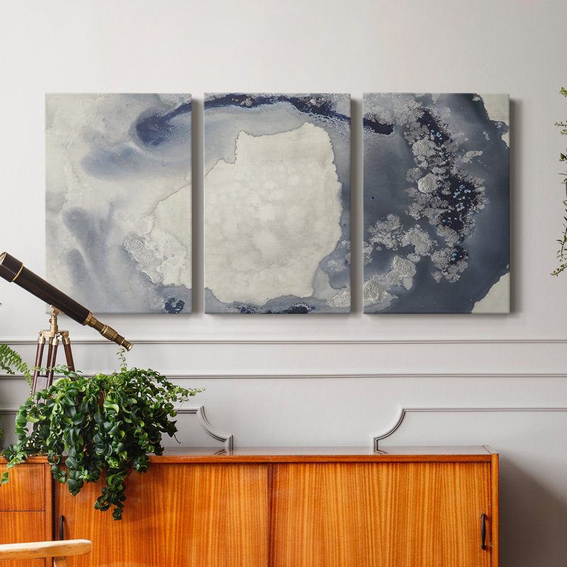 Celestial Paynes I - Toile tendue avec châssis de qualité supérieure - Prêt à accrocher, H 36 po x l 72 po x P 1 po