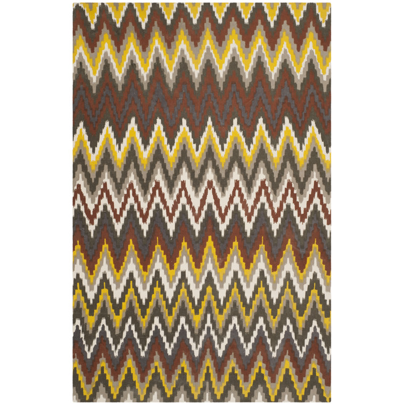 Strock Chevron Cotton Hand Woven Area Rug, Rectangle 152 x 244 cm
