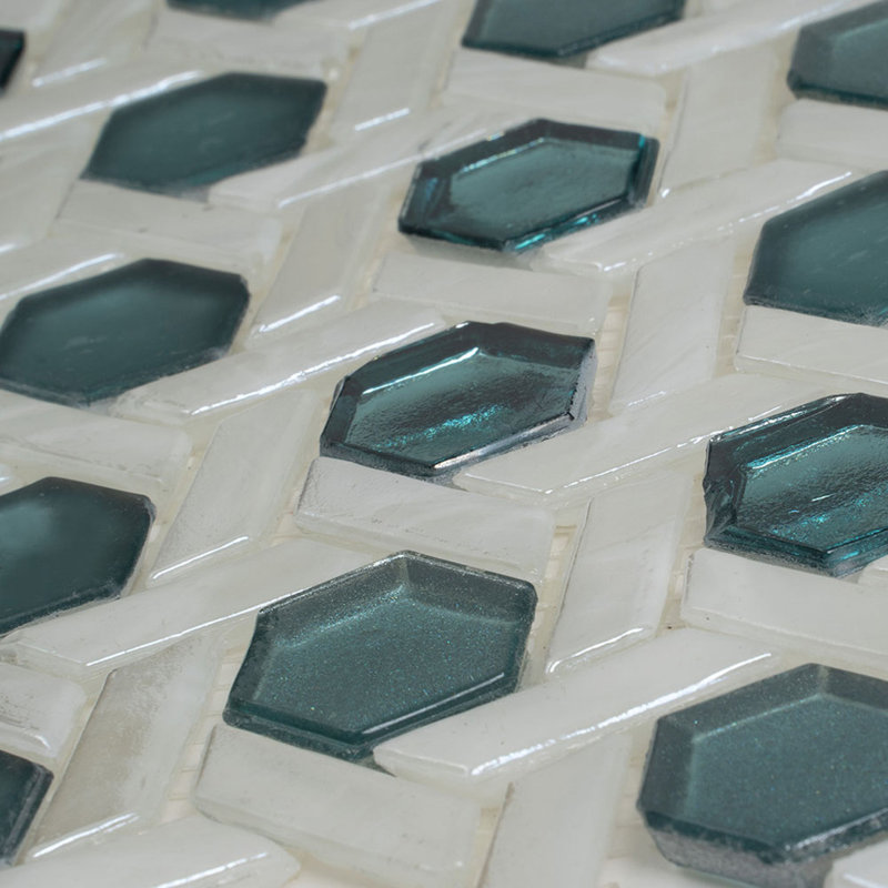 Carreau de mosaïque en verre 12 po x 12 po, Vert