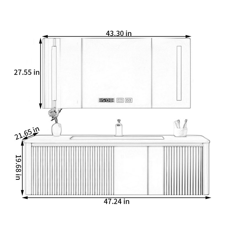 Armoire de salle de bain French, Vert clair
