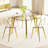 42"x42"x29.5" Modern Minimalist Table With Transparent Tempered Glass, Golden Metal Legs, For Home Decoration, Kitchen, Dining Room & Living Room, Easy Setup 42*42*29.5" Glass Table, Top Dining,