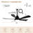 42" Wet Rated Plug-in Indoor Outdoor Ceiling Fan with Dimmable LED Lights and Remote Control, 6 Speeds Waterproof Patio Ceiling Fan with 3 Color LED Light