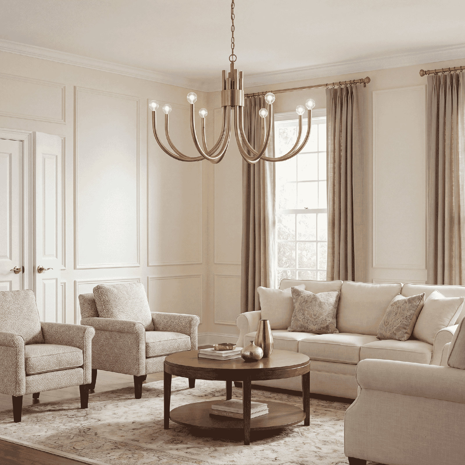 Sorrento 8-Light Chandelier, Brass
