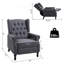 Fauteuil inclinable rembourré en tissu, fauteuil d'appoint capitonné, fauteuil en lin avec repose-pieds, accoudoir, coussin rembourré, gris foncé