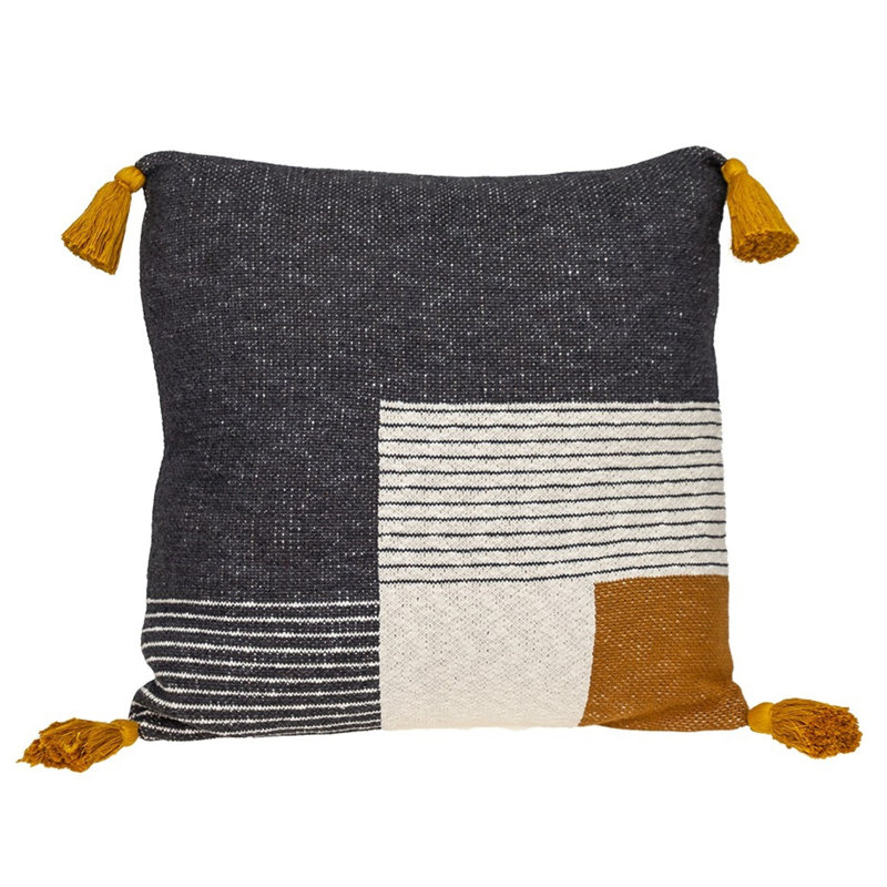 Tassels Cotton Reversible Throw Pillow