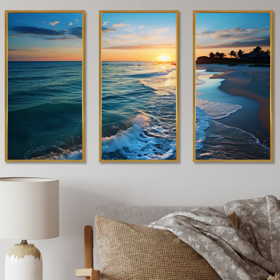 Tranquil Shores Sunset Beach Horizon II - art mural plage
