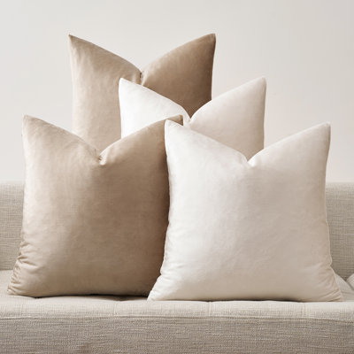 Ensemble de 4 housses de coussin en velours de luxe, housse décorative douce pour canapé-lit, salon, canapé, chambre à coucher