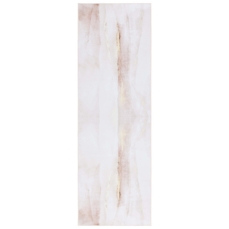Tapis abstrait lavable à la machine Jammel Tacoma, Tapis de couloir 2 pi 6 po x 6 pi