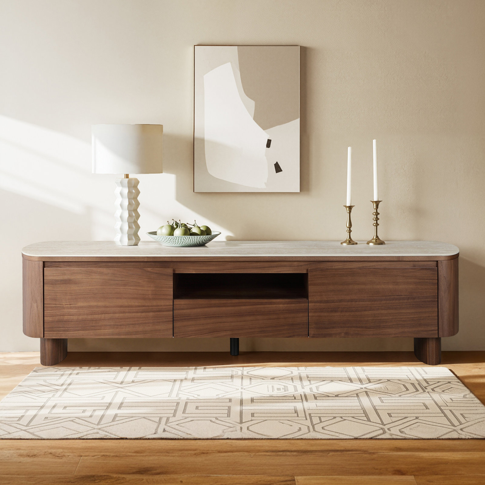 Grier 71" Walnut TV Stand