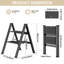 Échelle à 2 marches, escabeau en aluminium, escabeau portable avec pédale large antidérapante, capacité de 330 lb, escabeau léger pour la cuisine, le bureau, la maison et le garage (2 marches)-1725567908-1725567909
