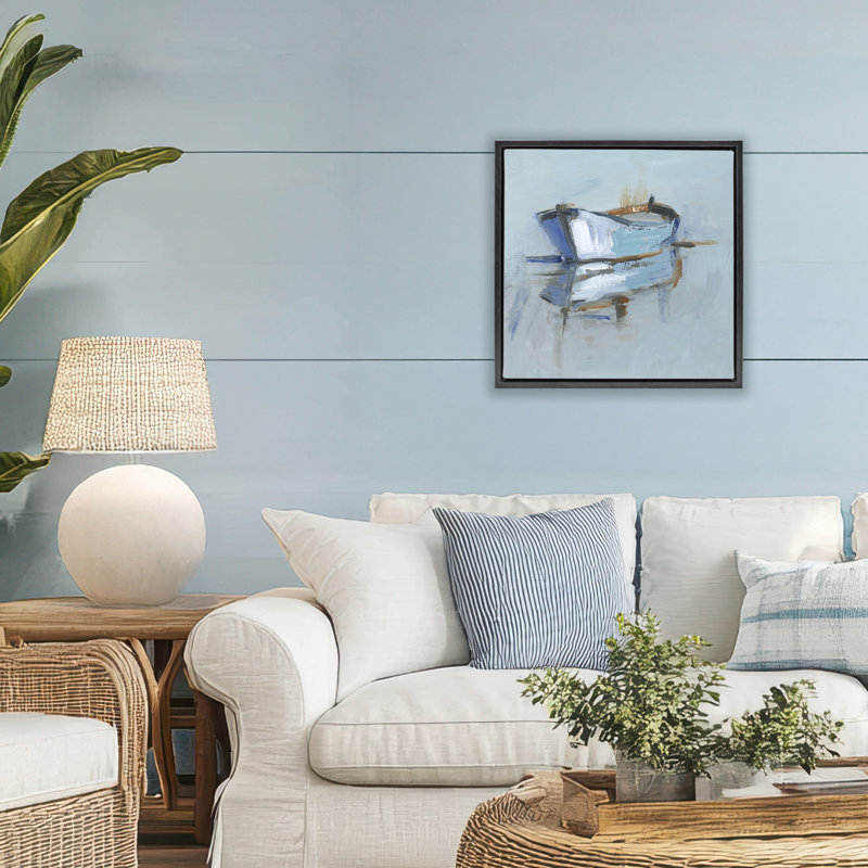Cadre flottant Expressionist Water Reflection, design par Ethan Harper, Cadre flottant noir de jais, H 18 po x l 18 po