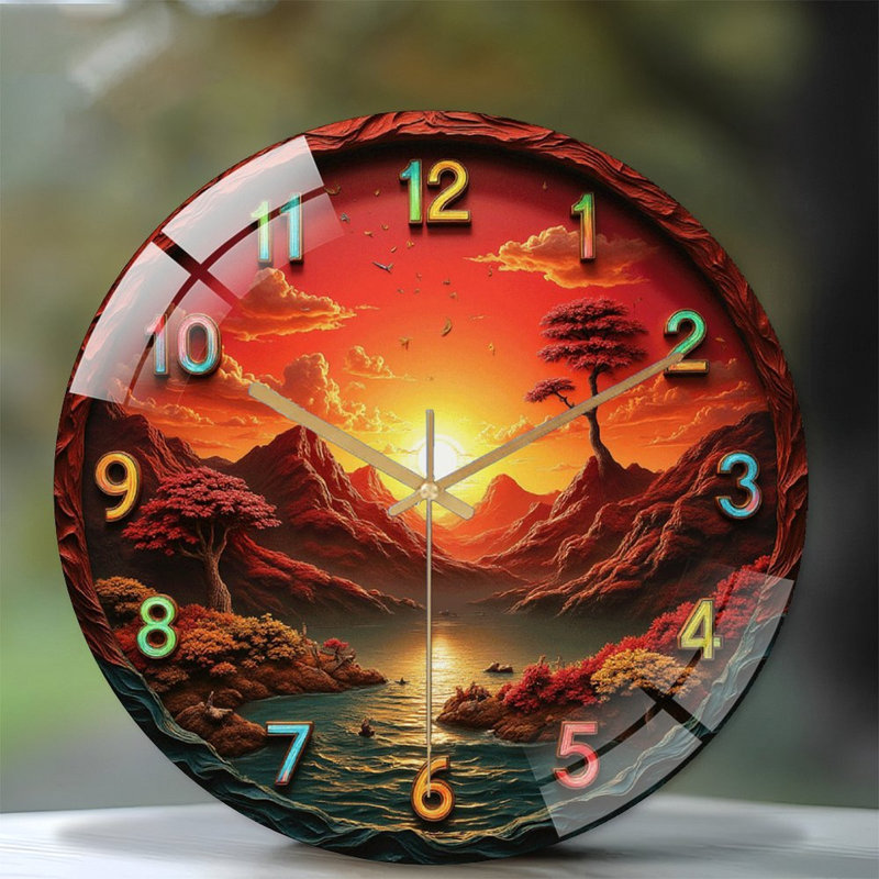 Horloge murale Sunset Mountain