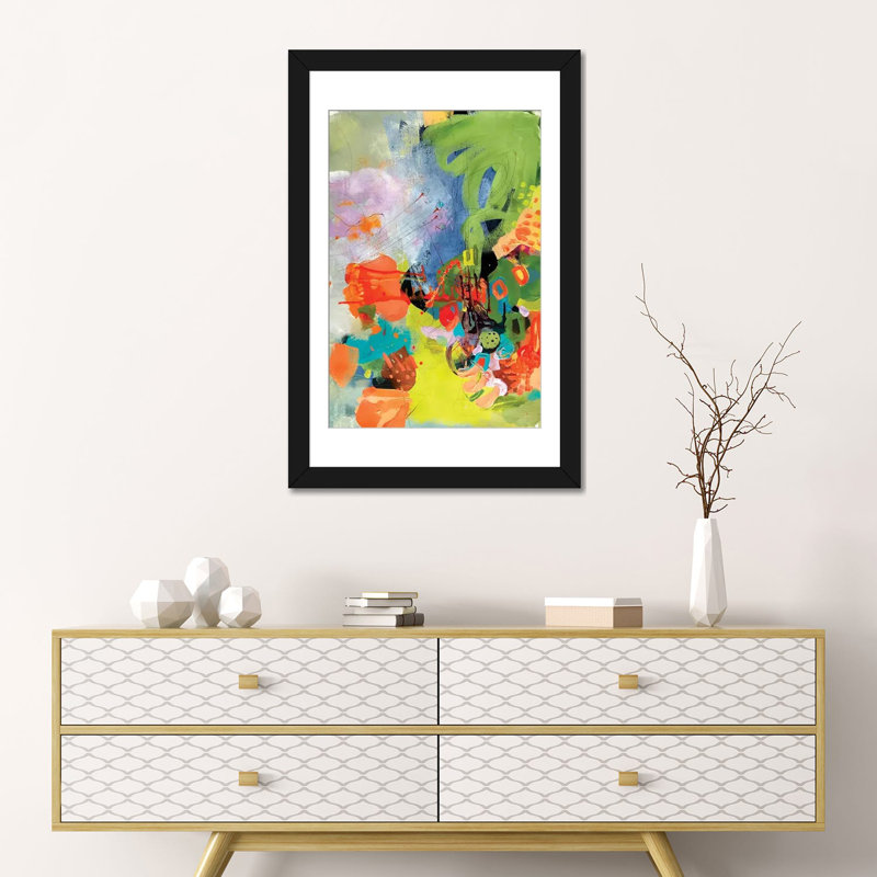 « summer surprise », reproduction sur toile, Toile avec cadre noir, H 8 po x l 26 po x P 18 po, Blanc