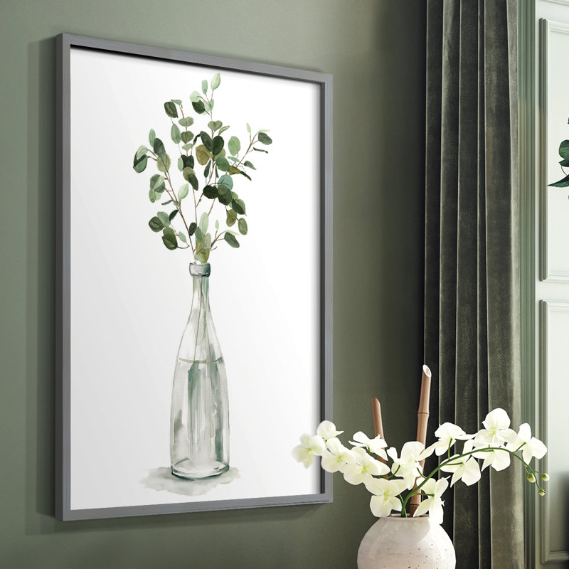 «Botanical Arrangement I», reproduction encadrée - bois massif, Gris, H 10 po x l 8 po