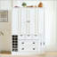 Garde-manger Farmhouse avec portes pliables, prise de courant, supports à vin et plateaux de service - 53,2 po x 17,7 po x 71 po-1462131137