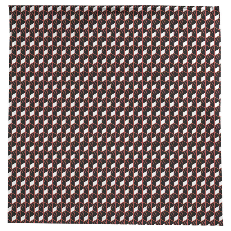 Nappe rayures géométriques Leffel, Rouge
