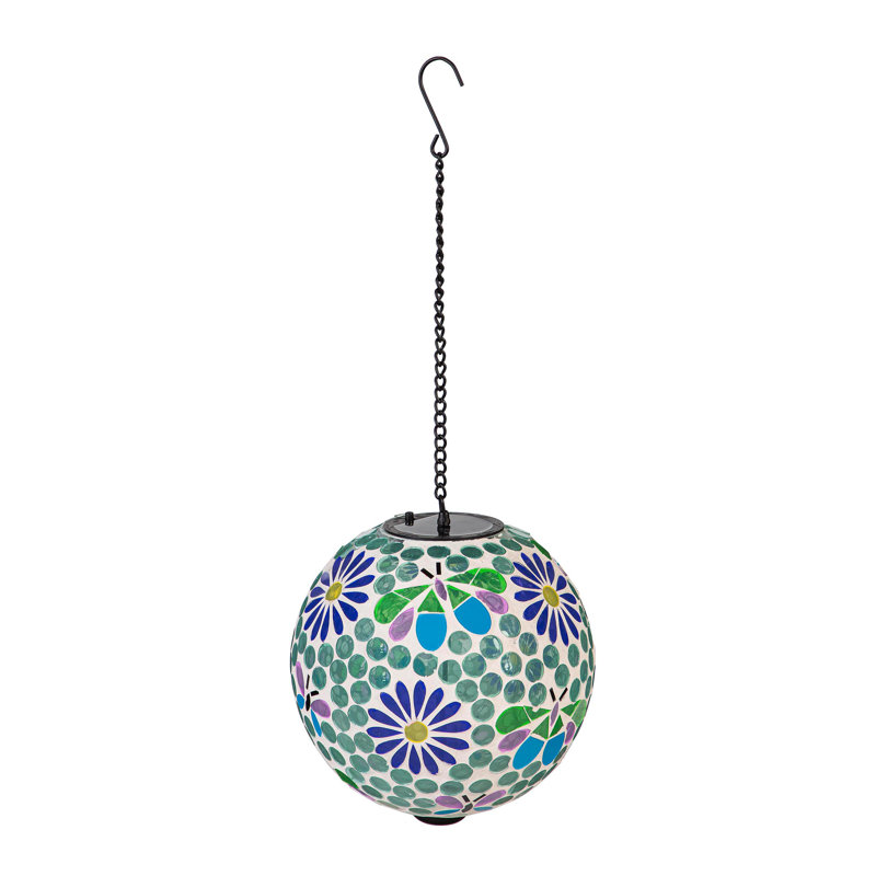 Solar Hanging Gazing Ball, Colourful Garden, 8"
