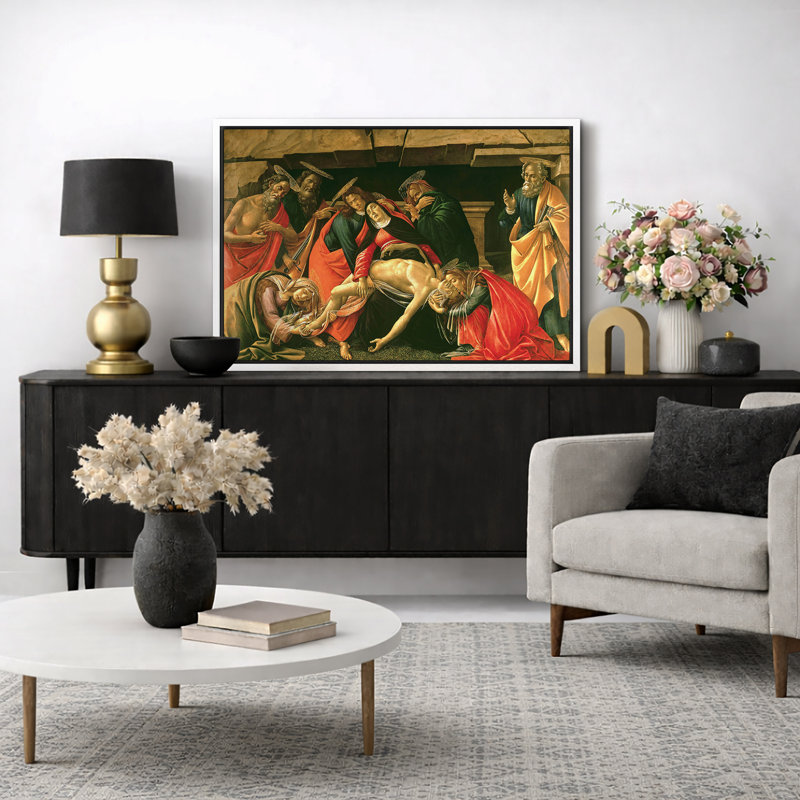 «Lamentation of Christ Renaissance», œuvre d'art religieuse, images de chambre à coucher, impression sur toile encadrée sur toile.