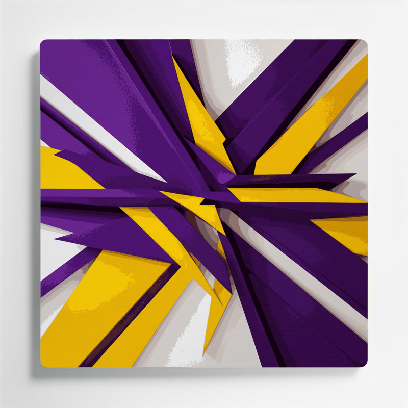 «Geometric Abstraction 38», art mural en métal mauve, H 12 po x l 12 po