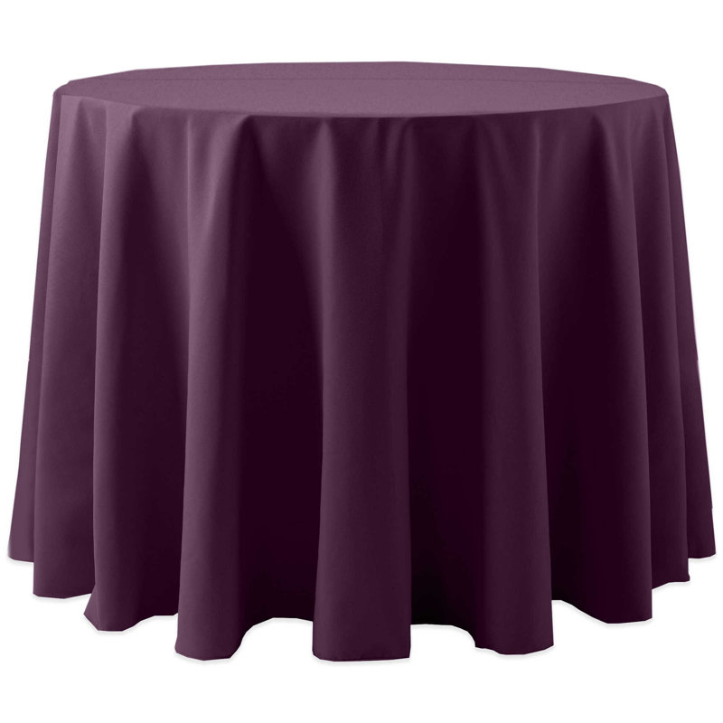 Ultimate Textile -2 Pack- Cotton-Feel 102-Inch Round Fine Dining Tablecloth, Ivory Cream, 108" x 108", Aubergine, 2