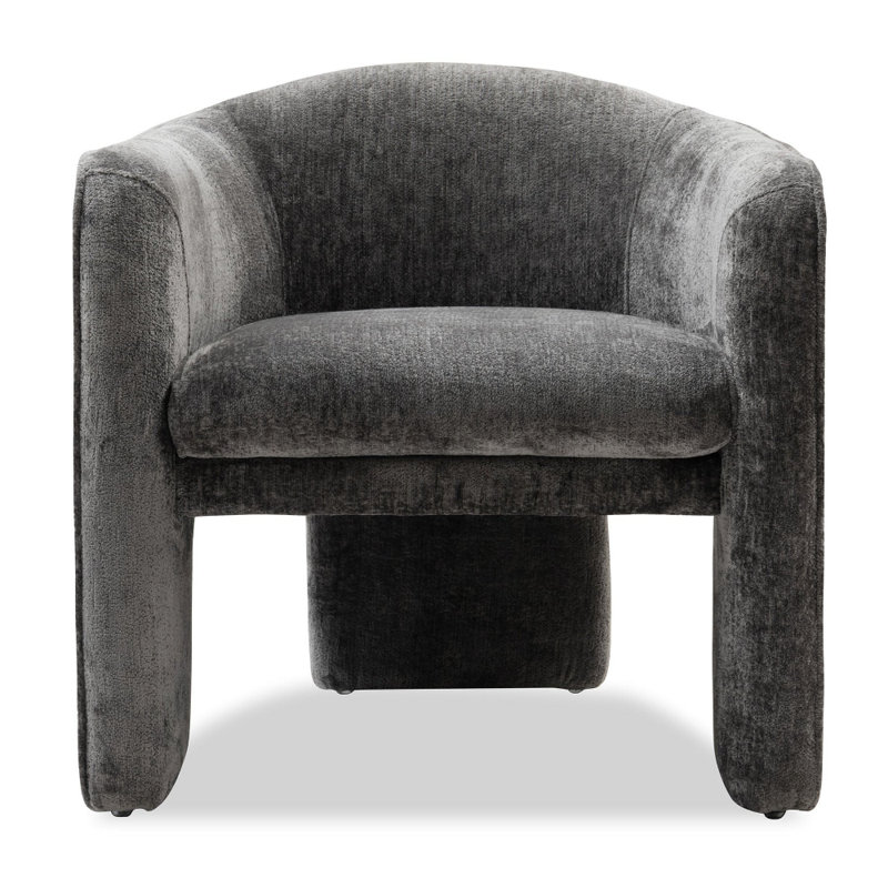 Chaise d'appoint en chenille martelée gris anthracite - Design moderne