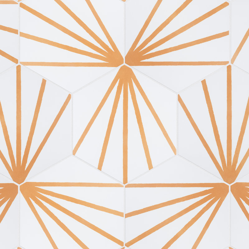 Horizon Dawn 7-3/4" x 9"Porcelain Patterned  Wall and Floor Tile, Mostaza