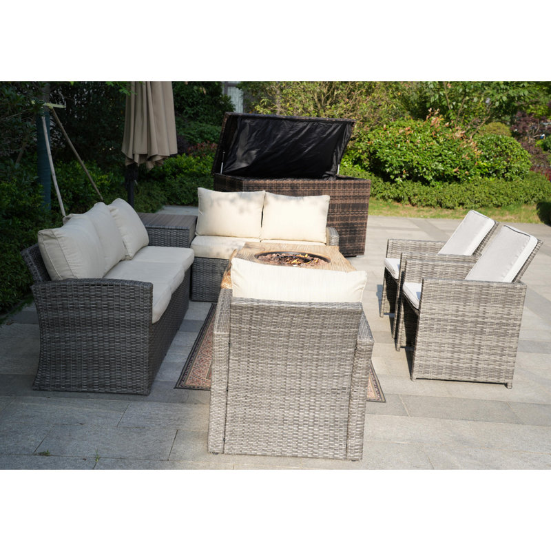 Coltyn 8 - Person Patio Conversation Set with Cushions