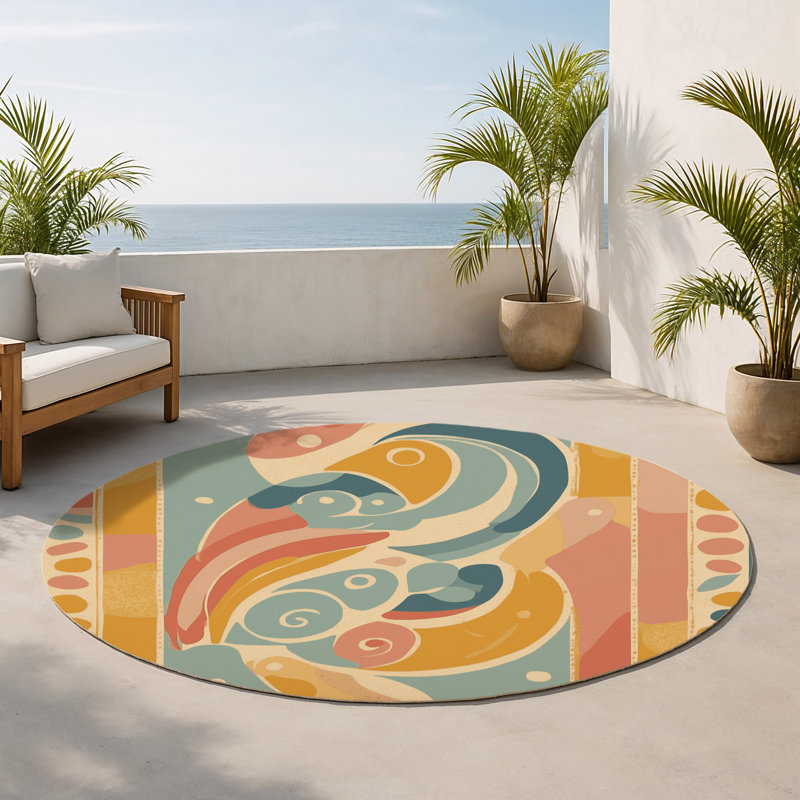 Tapis intérieur et extérieur Flashy Beam, Rond 5 pi