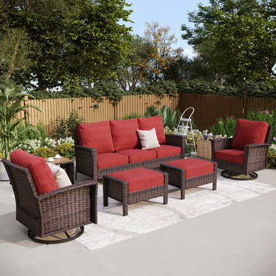 Ensemble de conversation d'extérieur en osier pour terrasse