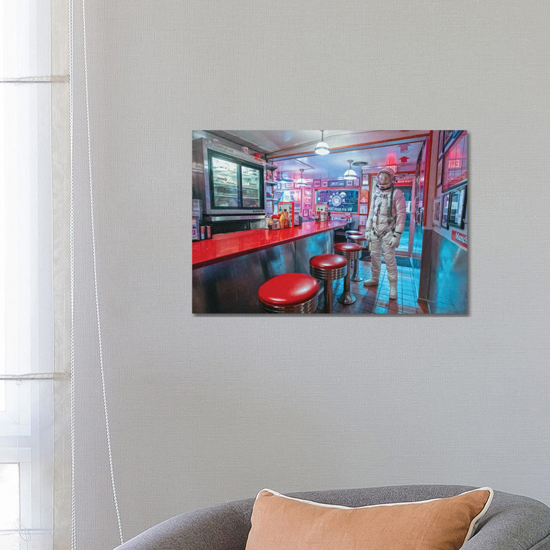 The Lonely Astronaut IX by Karen Jerzyk - Print on Canvas, Wrapped Canvas, 30.48 cm H x 45.72 cm W