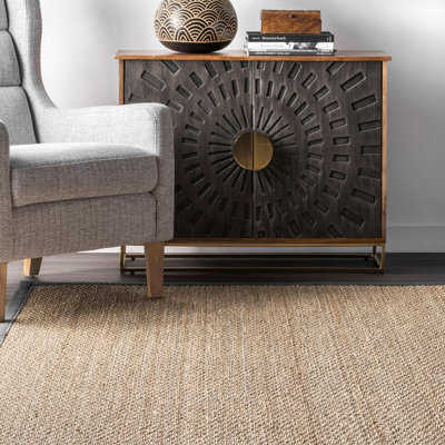 Tapis naturel / gris foncé Stephanne Farmhouse Seagrass